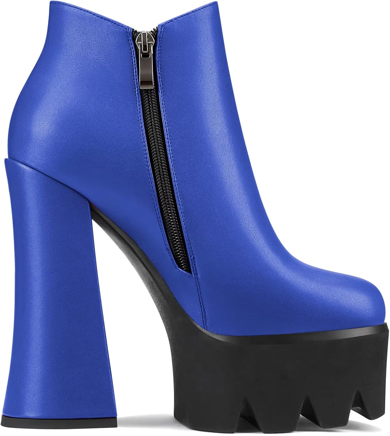 Castamere Women Chunky Block High Platform Heel Round Toe Ankle Boots Short Bootie Slip-on Zipper Dress Party Boots