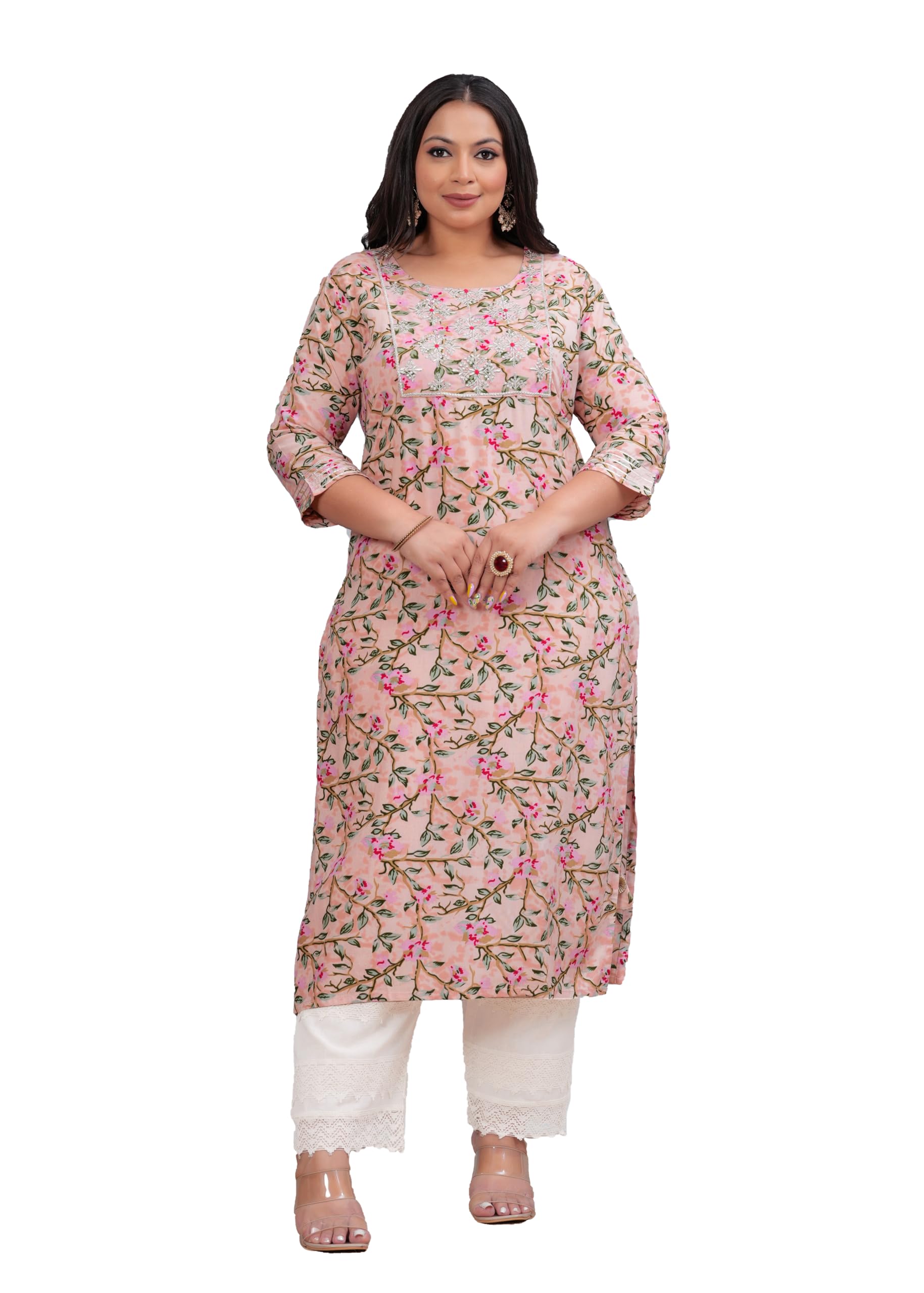 labuly Designer Jaipuri Women Embroidered Viscose Rayon Straight Plus Size Kurta-picture-47