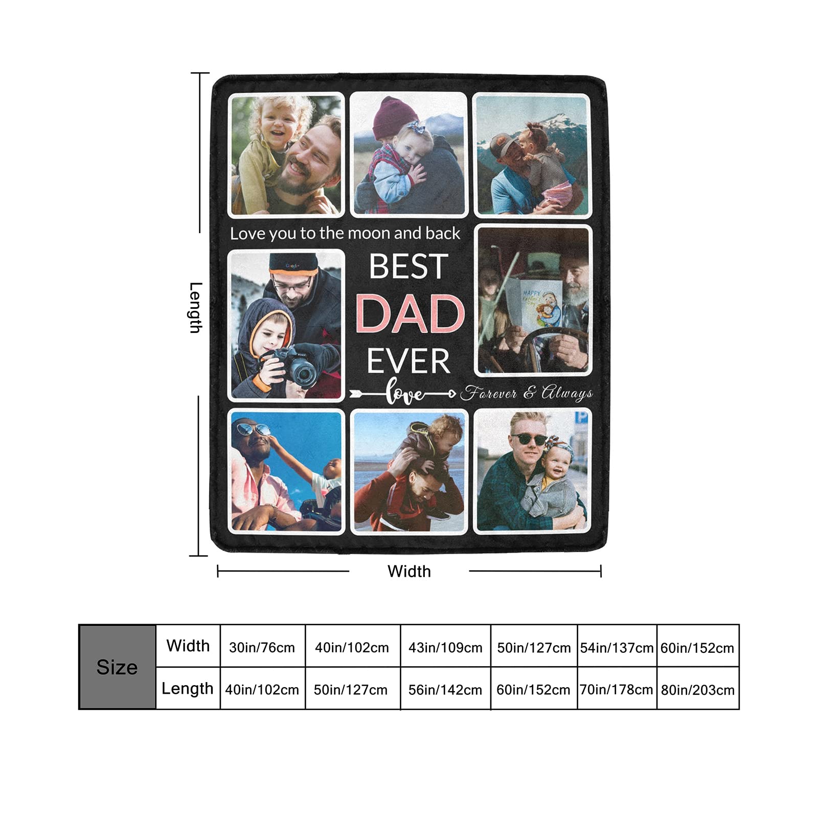 Custom Dad Blanket Gifts From Daughter, Customized Throw