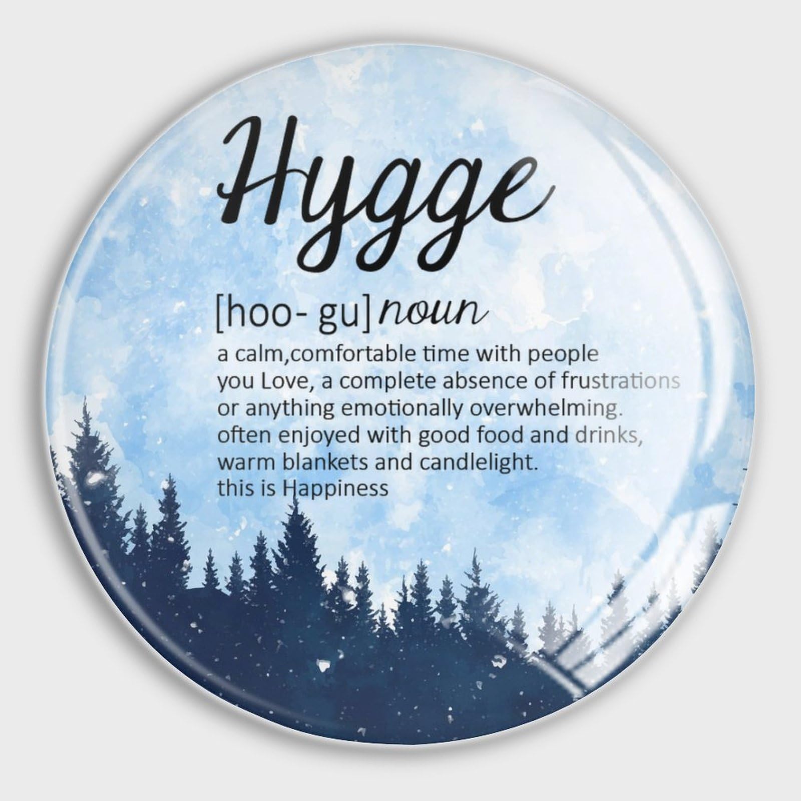Freecustom Glass Refrigerator Magnets With Hygge Definition - Inspirational Quotes Dictionary Meaning for Whiteboard, Office Cabinets and Kitchen