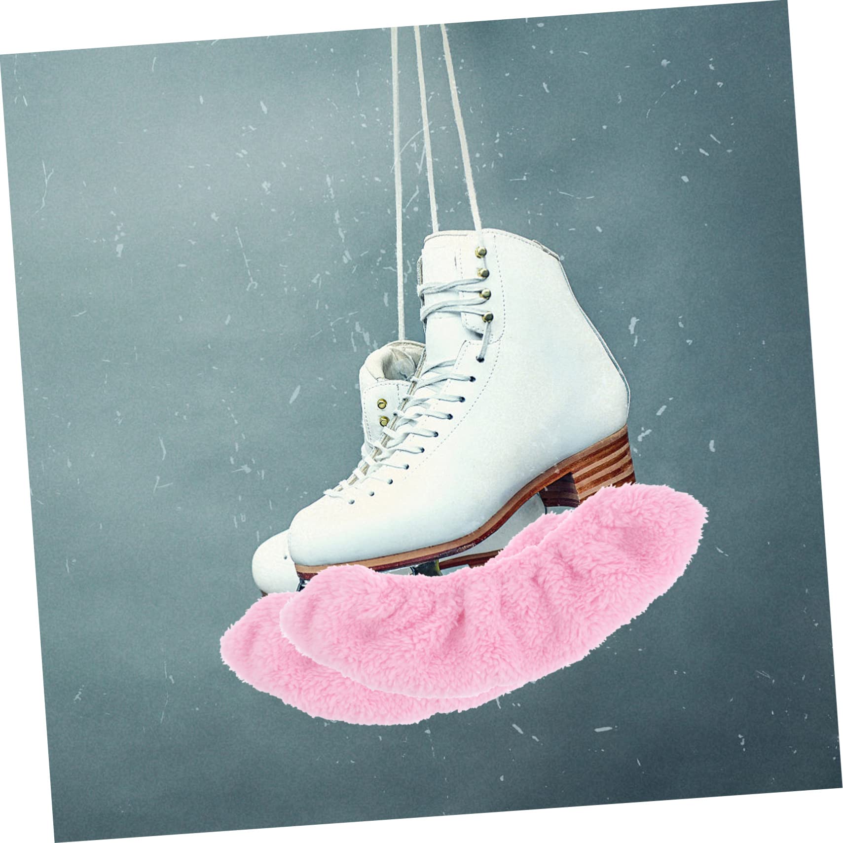 Abaodam Copripattini Ghiaccio Elastici in Velluto Rosa, Morbidi | Protezione Lama Pattini da Ghiaccio, Leggero e Pratico, Accessori per Pattinaggio Sul Ghiaccio