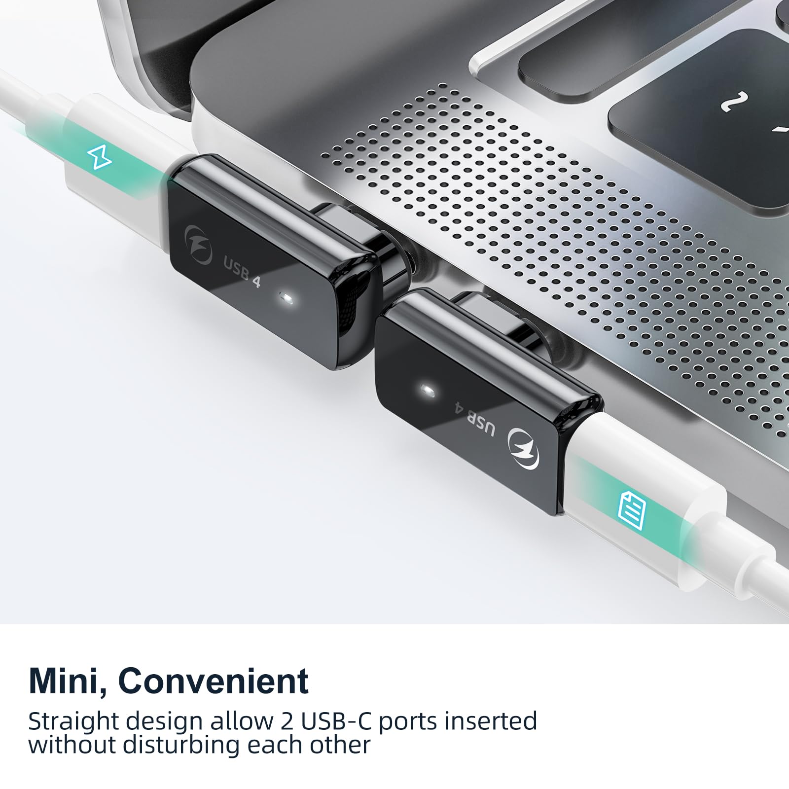 Adattatore magnetico USB C da 240 W, confezione da 2, adattatore magnetico USB C da 24 pin,supporto diretto per trasferimento dati a 40 Gbps, uscita video 8K 60 Hz per MacBook Thunderbolt 4, iPhone 15