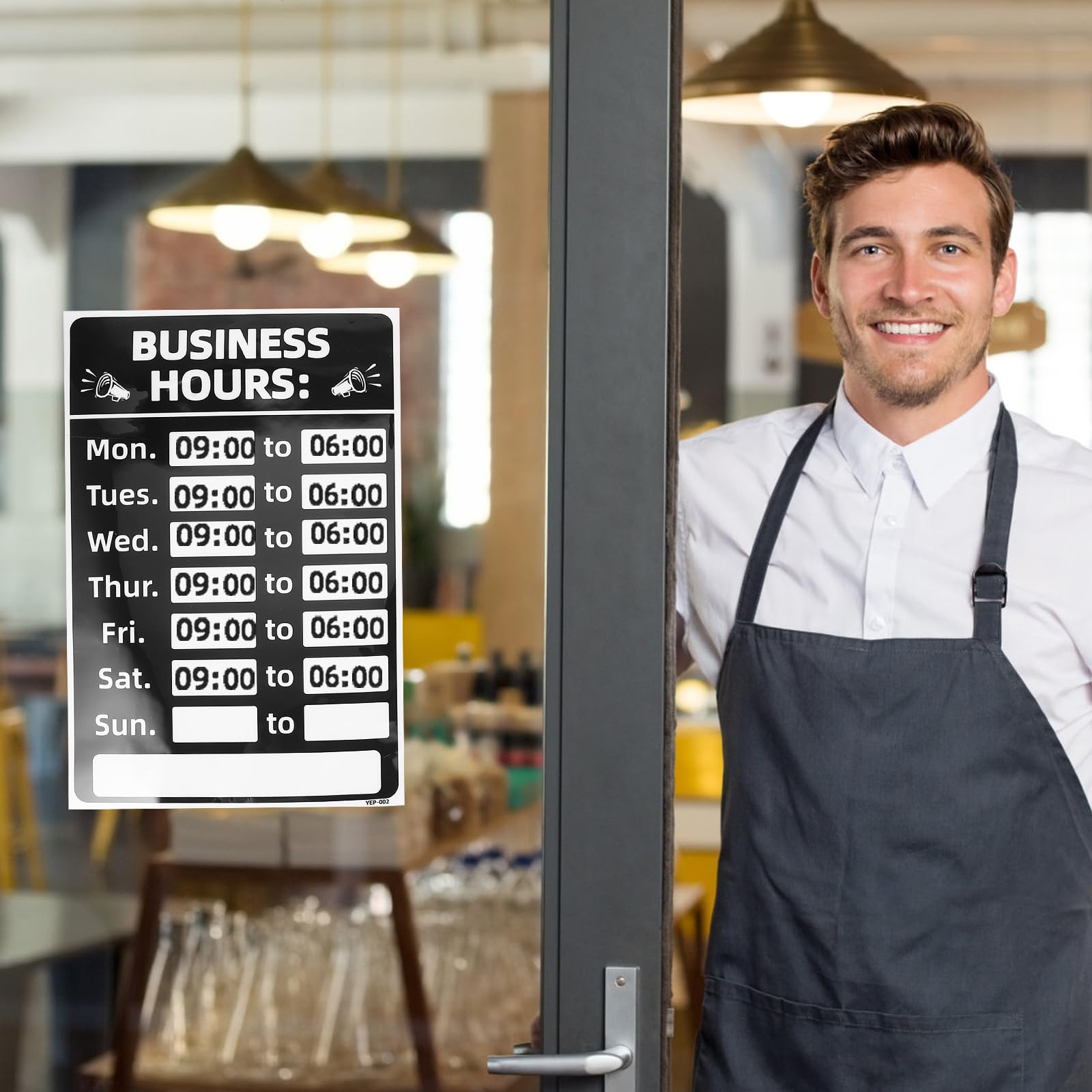 Garneck Horario De Trabajo Cartel Abierto Cerrado Paquete De Horario De Oficina Cartel Con Pegatinas De Tiempo Para Tiendas De Ventana De Puerta Restaurantes Bares Venta Por Menor