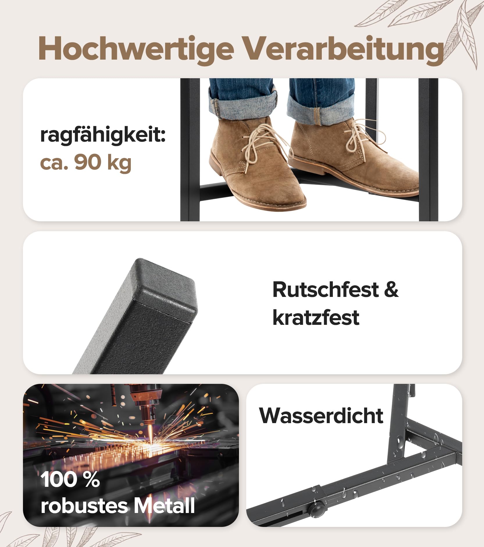 Pflanzenständer 2er Set, verstellbarer Blumenständer, moderner Metall Blumenhocker und stabiler Pflanzenhocker, robust für Innen & Außenbereich, passend für 20–30 cm Blumentöpfe, Schwarz