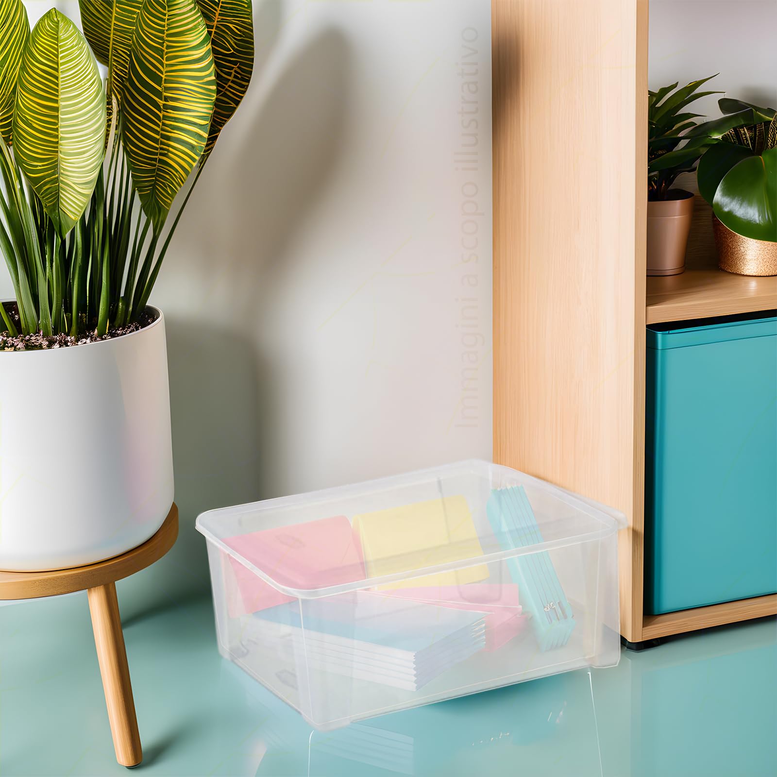 Contenitori Storage Visual Box XL - 39x29x17 Cm, 15L, Trasparenti, Per Casa, Ufficio E Cucina