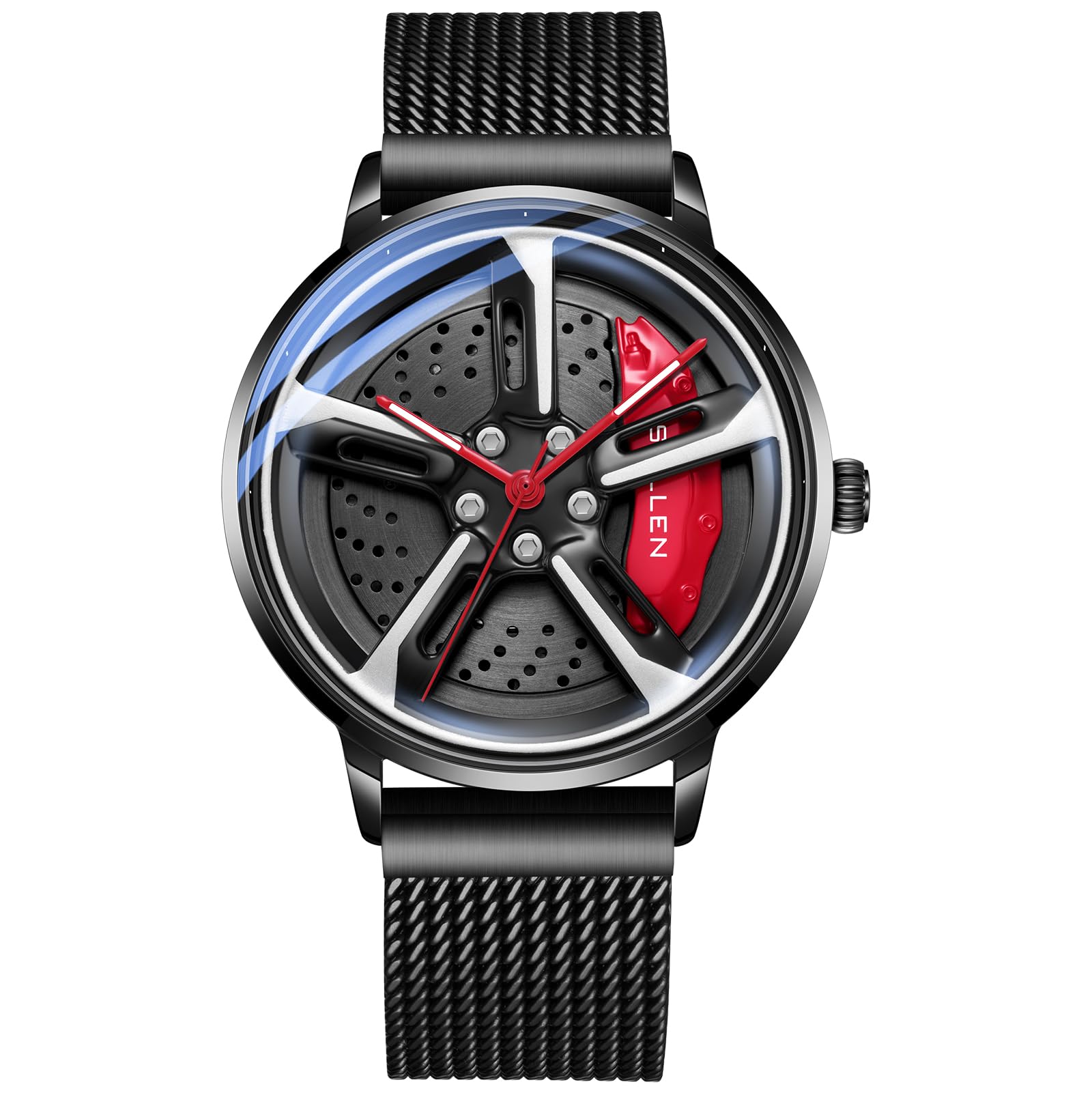 SOLLEN Stainless Steel Analog Watches For Men, Casual & Luxury Watch For Men, Waterproof Mens Wrist Watch, Gift For Male With Exquisite Box, Red, Casual (B0CGN8YL7D) Amazon Price History, Amazon Price Tracker