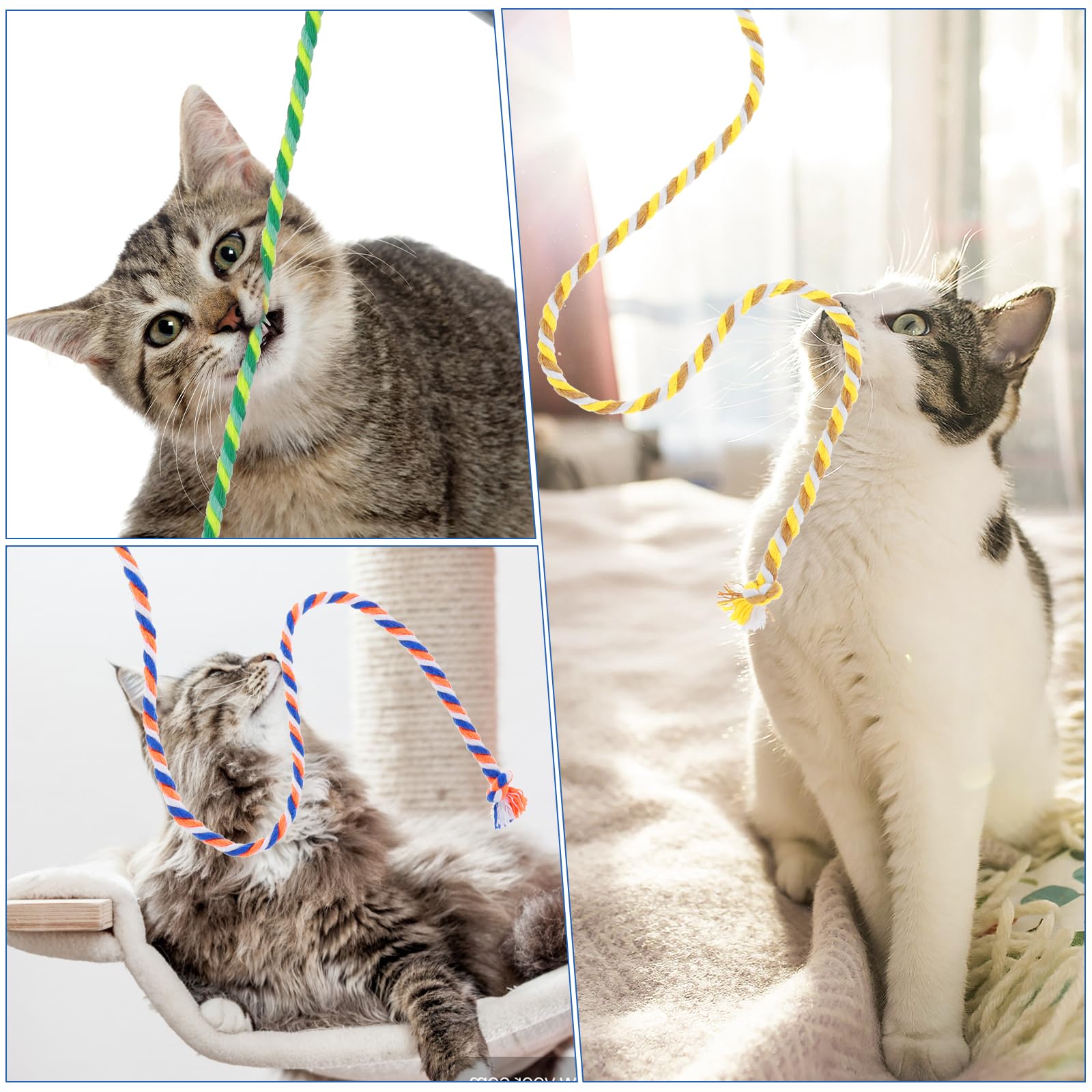 3 Bacchette Con Piume Per Gatti - Giocattolo Interattivo Con Cordini Colorati Per Giochi Indoor - Foto 3