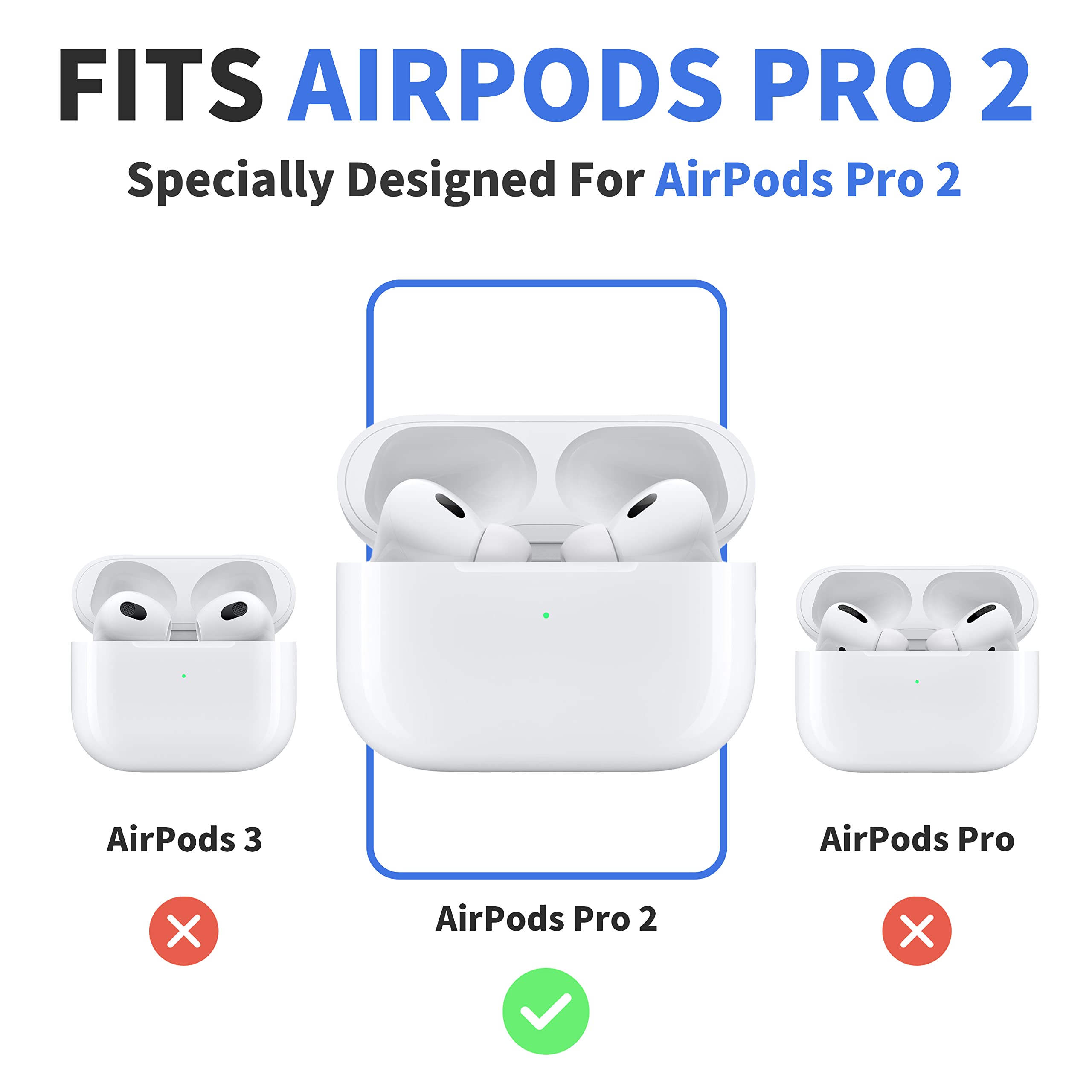 Silikon Hülle Für AirPods Pro 2 (2022) – Mit Sichtbarer LED, Unterstützt Kabelloses Laden, Dünnes Design (Minzgrün)