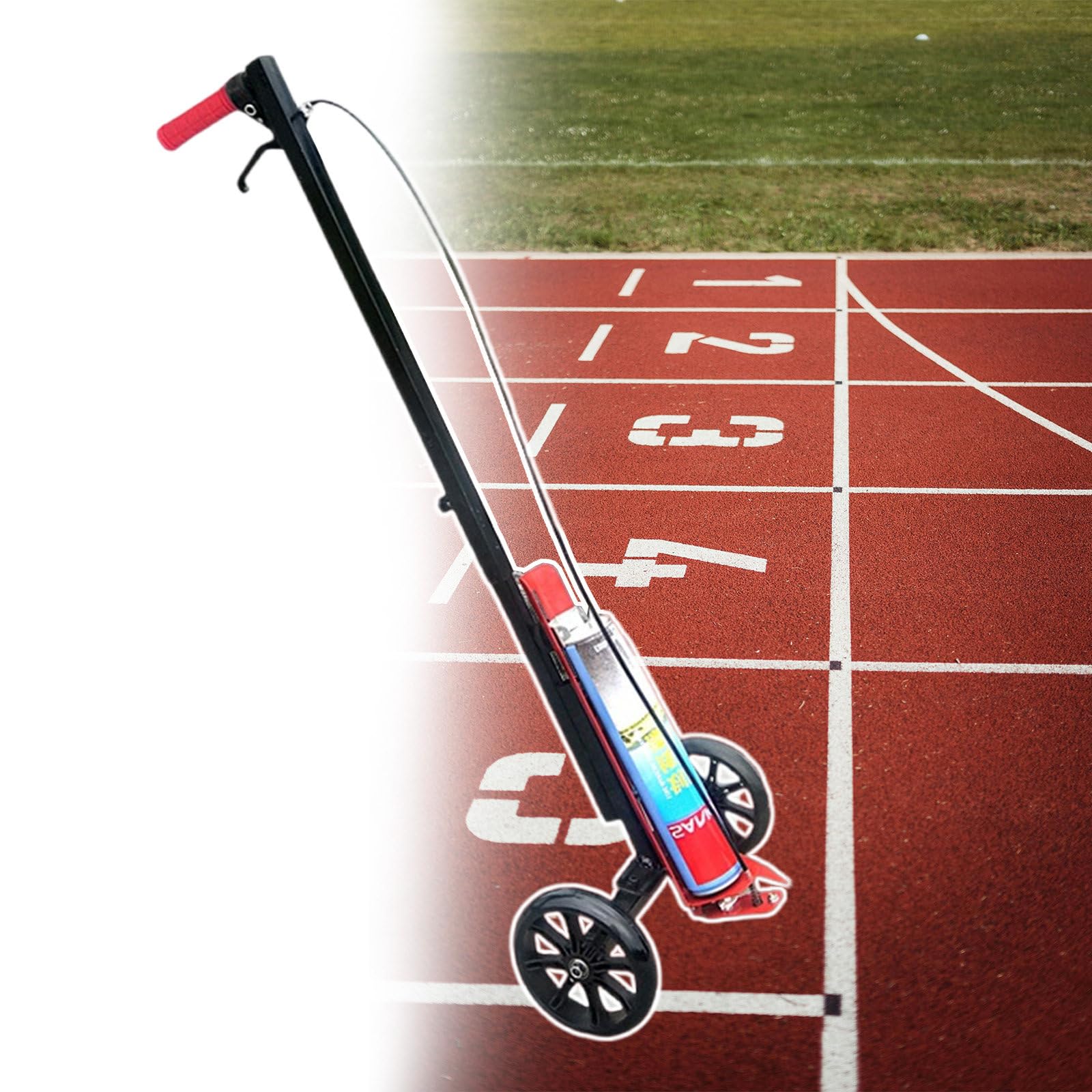 IUokLU Line Marking Machine,Two-Wheel Professional Marking Vehicle, Pavement Marking Applicator With Sturdy Construction & Adjustable Height, For Schools/Sports Surfaces/Industrial Marking