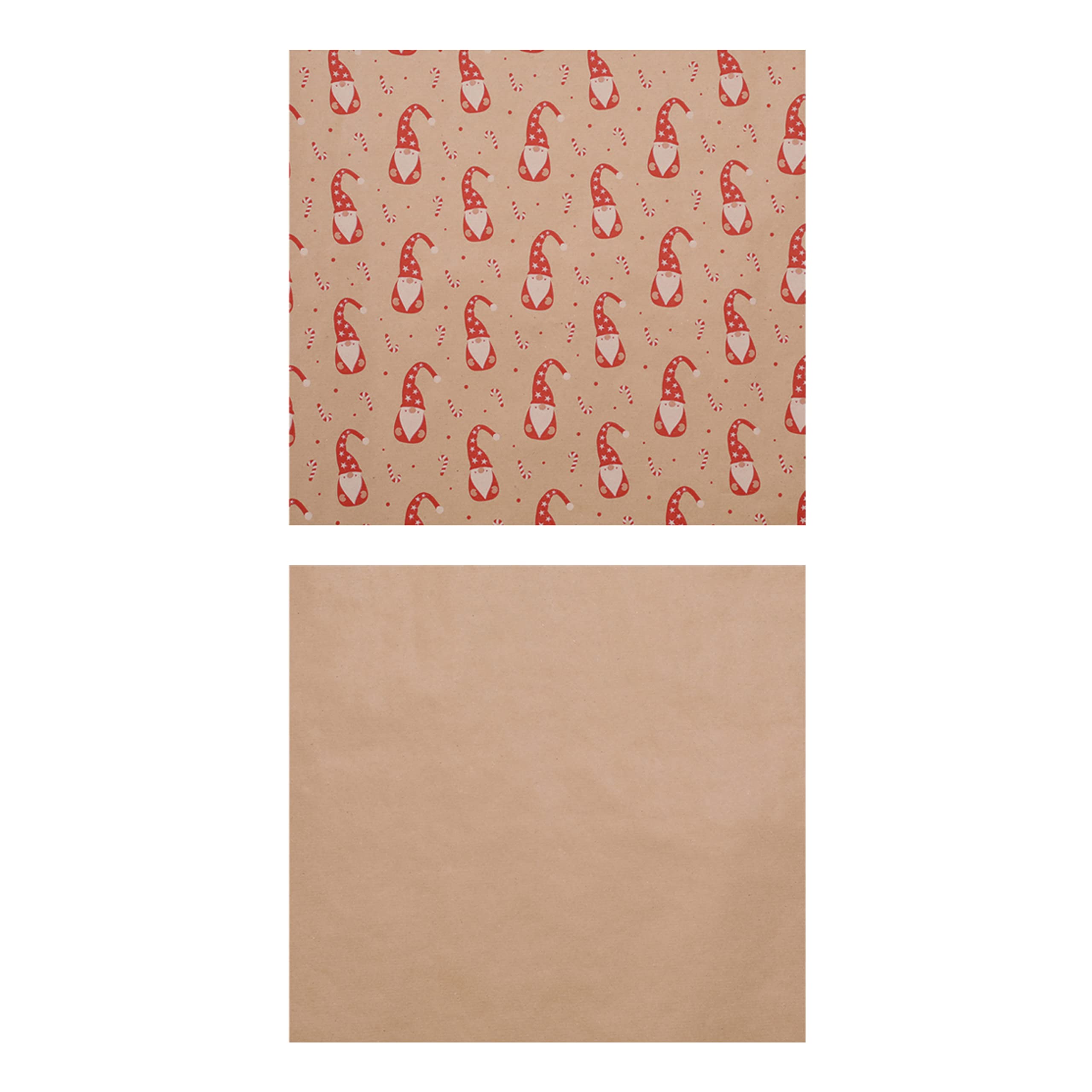 Geschenkpapier 50er Pack 4 Motive à 6 Stück | Papier natur 70x200cm | Geschenkpapierrolle Geschenkverpackung (1 x 50er Pack Geschenkpapier nature)