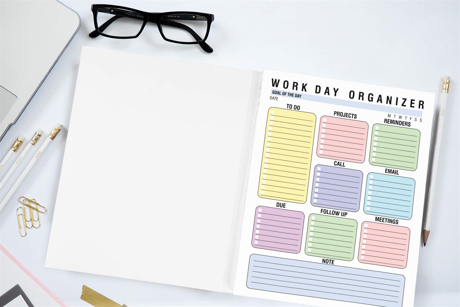 Lavoro Quotidiano Calendario del Pianificatore di Agenda Organizer, Casa-E Lavoro D'Ufficio Journal-50 Pagine Aggiornate per Lacrima per Task per Tutti I Giorni al Largo Notepad- Notes