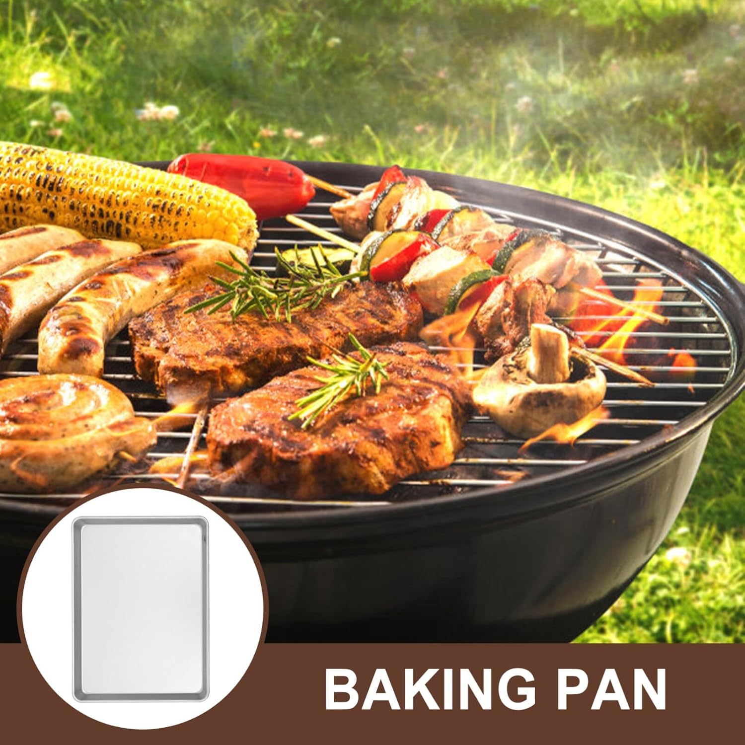 PRETYZOOM Alloy Baking Sheet Pan Non-stick Cookie Tray for Easy Baking and Roasting Compact for Families Versatile for Breads Cakes and Vegetables Easy to Clean and Store