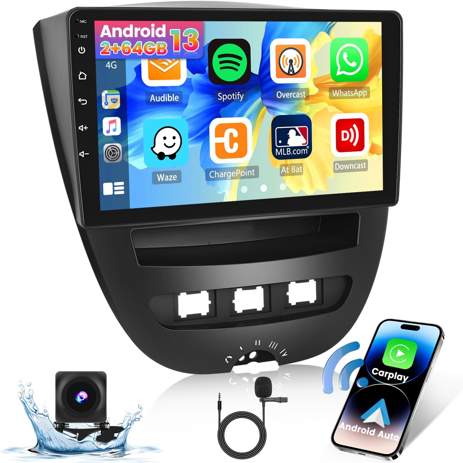 2 64G] 10’’Wireless Carplay Android Auto Android Autoradio Für Toyota