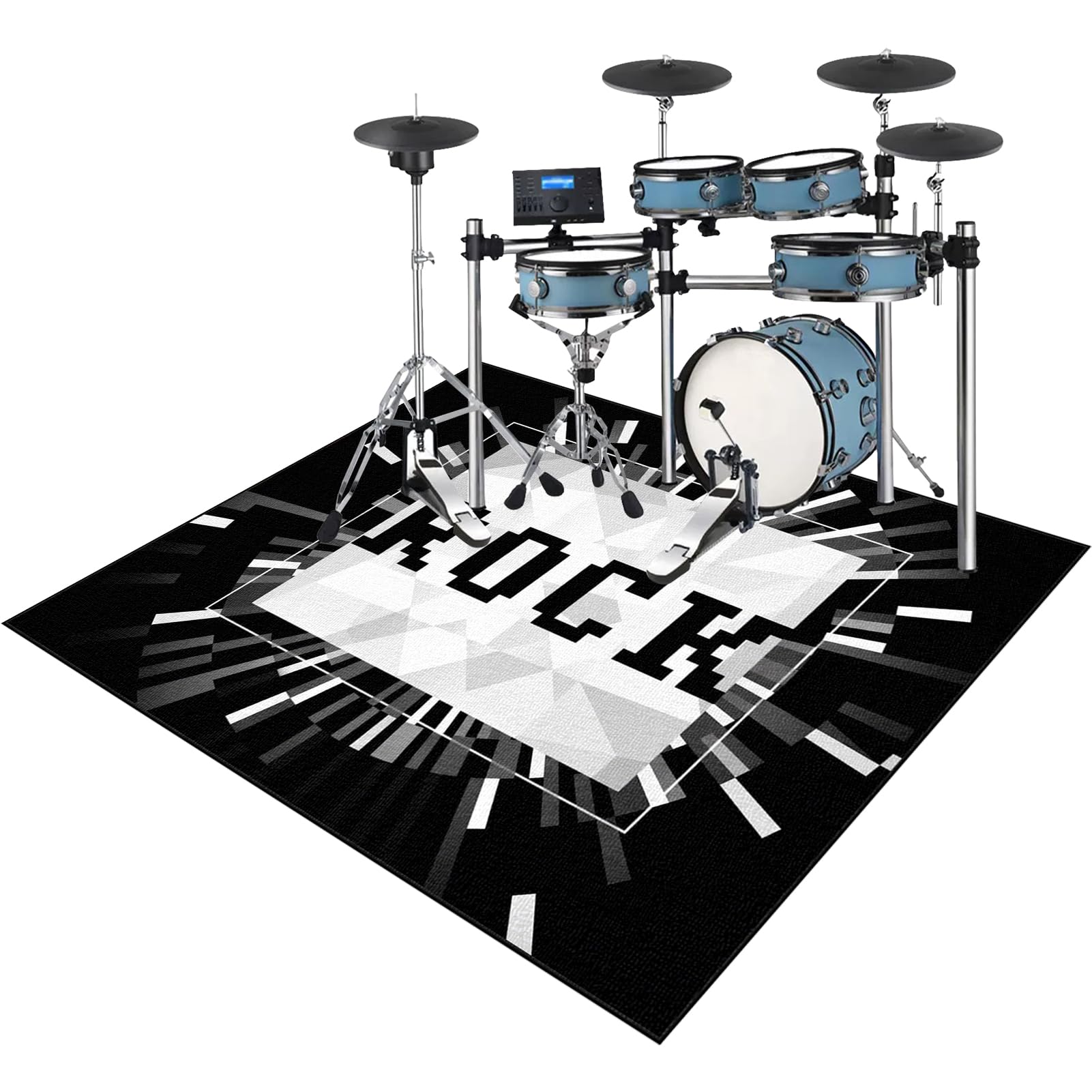 Tappeto per Batteria, Drum Mat, Tappeto Insonorizzante per Batteria Acustica, Tappetino per Batteria Elettronica e Percussioni 230 x 180 cm