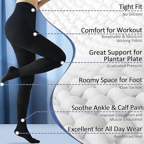 Miniatura 2 de beister Medias de compresión médica para mujeres y hombres, opaco con puntera cerrada de 20-30 mmHg