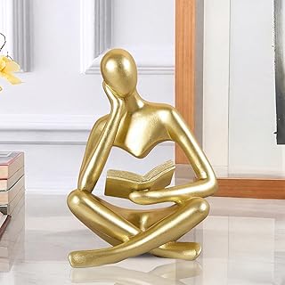 FONDUO Abstract Sculpture Decoration Living Room, Golden Figures Statue for Home Decoration, Modern Decorative Figure Made of Resin, Art Decoration for Bedroom, Dining Room, Office, Coffee Table