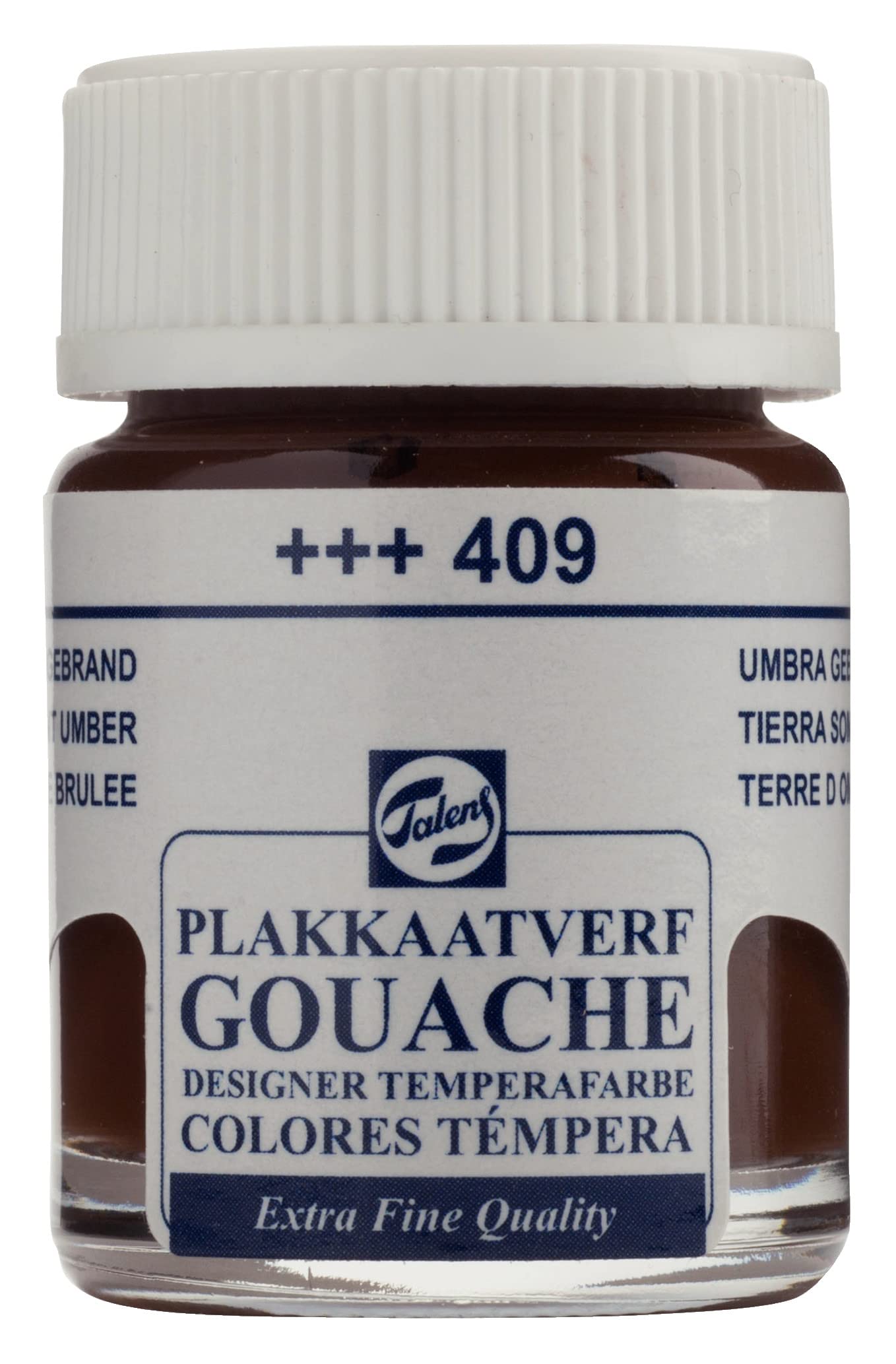 Talens Gouache Extra Fine Quality - 16 ml Burnt Umber 409 - High Pigment Matt Finish Professional Artist Paint