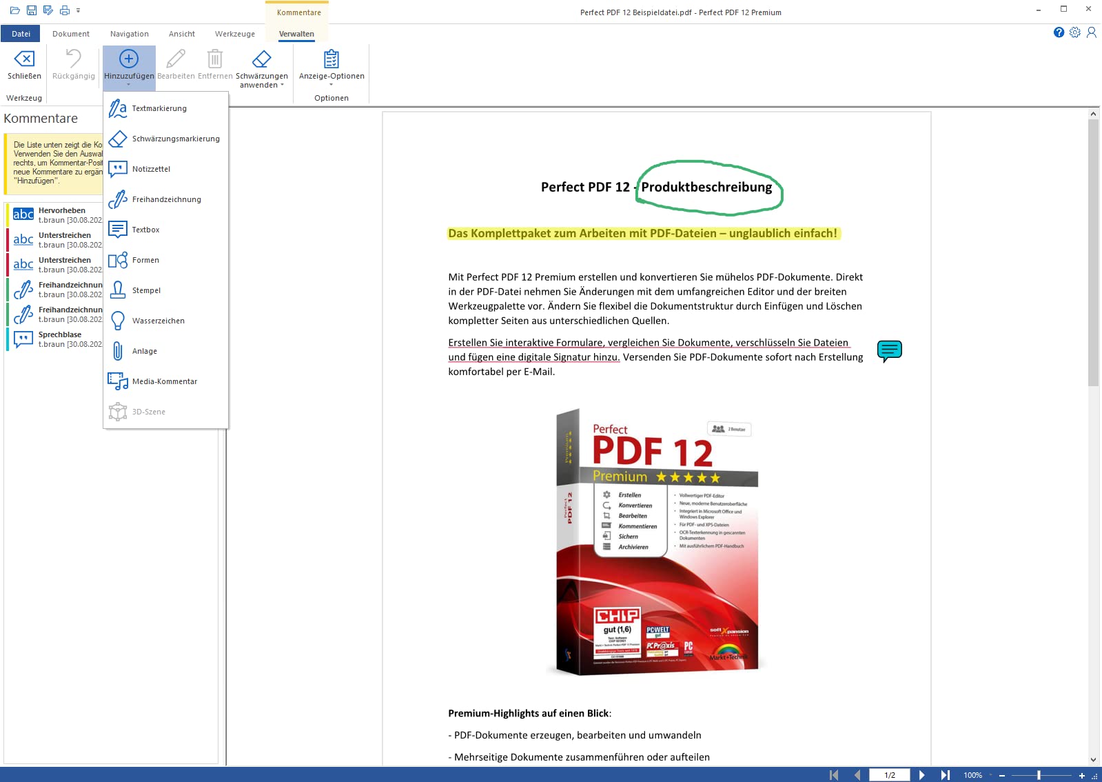 Perfect PDF 12 Premium inkl. OCR - 2 USER - PDF erstellen, bearbeiten, sichern