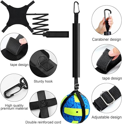 Miniatura 4 de Wettarn Juego de 8 equipos de entrenamiento de voleibol para entrenamiento de voleibol, kit de regalo para practicar servir, incluye cinturón de