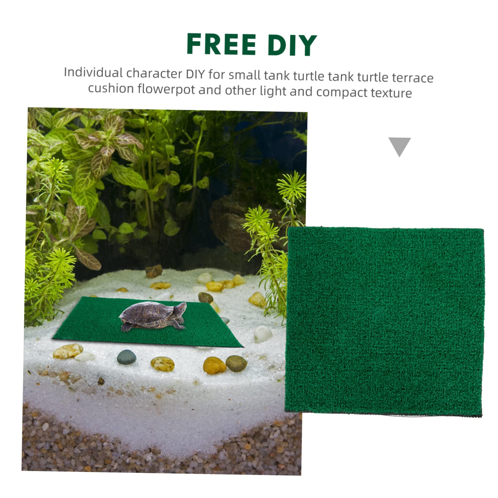 2 Pz Tappetino Da Terrazza Per Tartarughe Decorazioni in Da Giardino Di Simulazione Tappeto Erboso Del Cortile Tappeto Erboso Dell'acquario Resina Decorare Artificiale