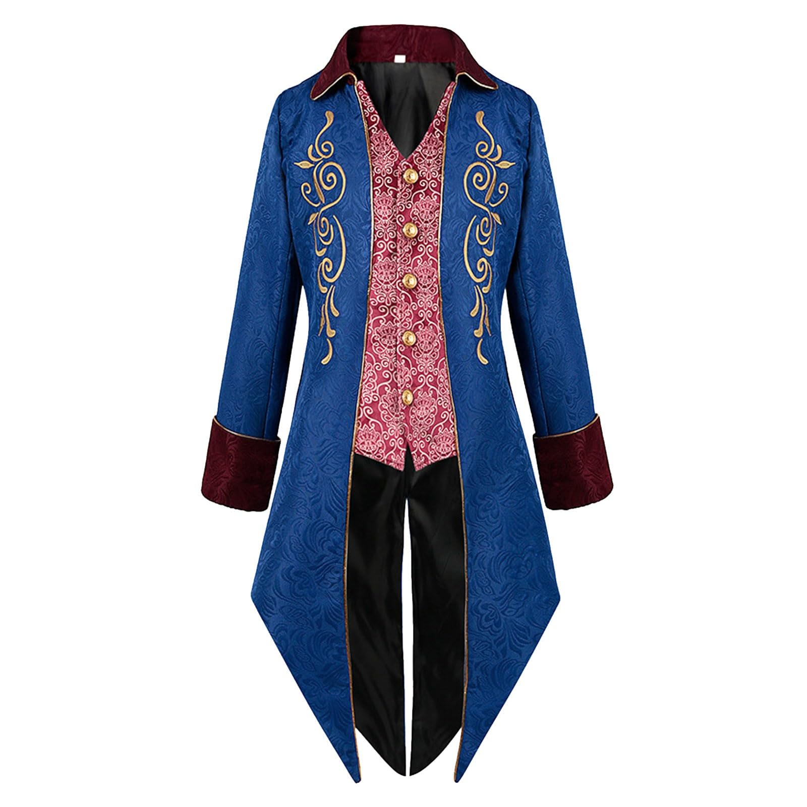 Gothic Mantel, Steampunk Jacke Herren, Vintage Mantel Retro Gehrock Jacke Viktorianischen Karneval Kostüm Cosplay Gothic Mittelalter Uniform Smoking Smoking Für Karneval Fashing