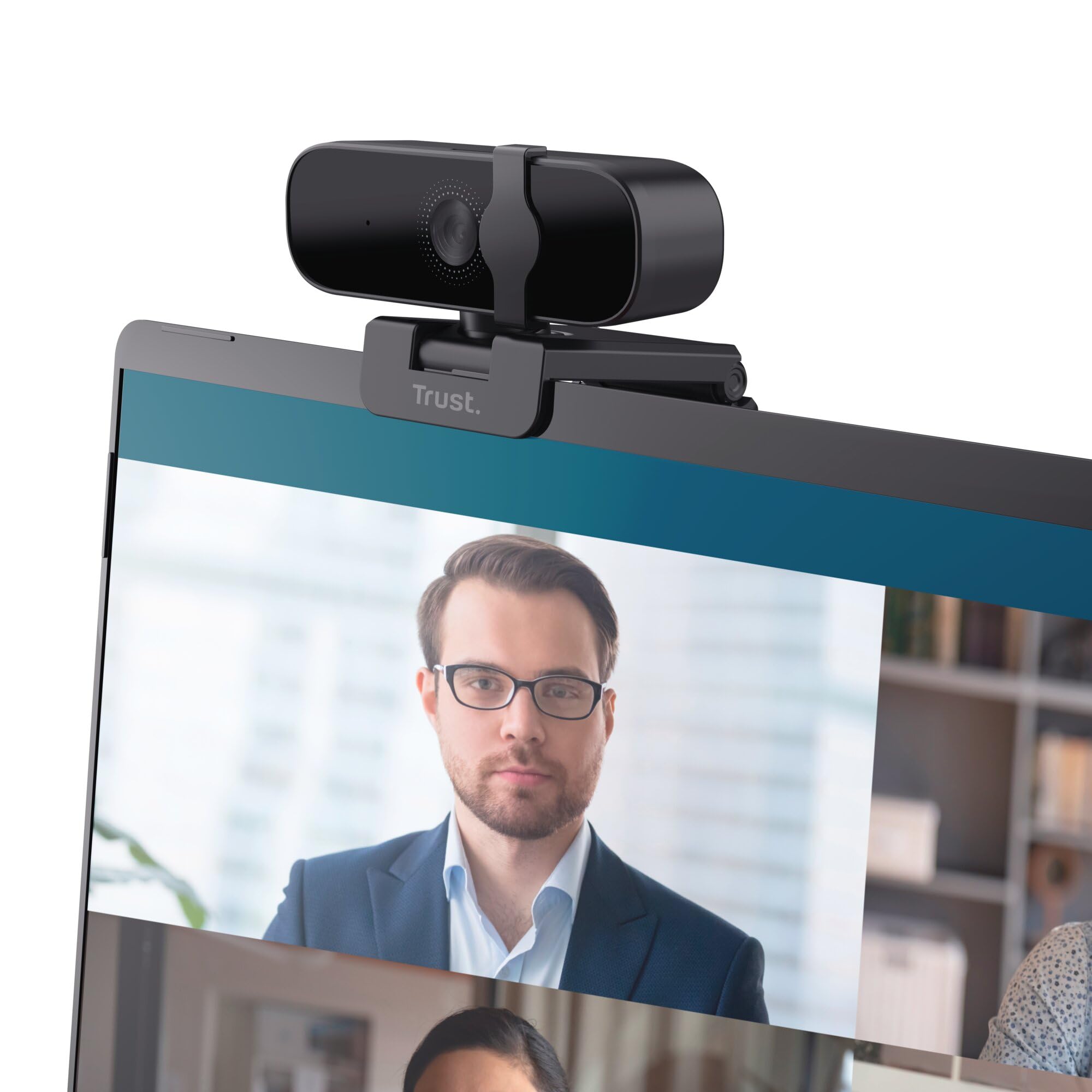 Trust Oran 1080p Webcam PC con Microfono, Web Camera PC USB con Filtro Privacy, Fuoco Fisso 30 FPS, Plastica Riciclata 85%, Videocamera Full HD per Laptop Desktop Mac Windows Skype Zoom Teams
