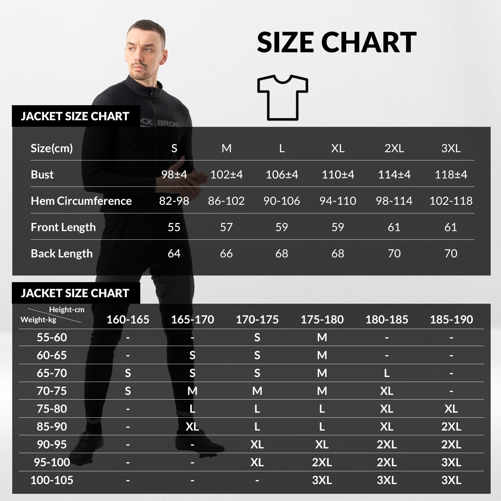 ROCKBROS Maglia Termica da Ciclismo a Maniche Lunghe da Uomo Inverno | Traspirante ed Elastica con Tasche, Maglietta Termica, Abbigliamento per Bici MTB Corsa, Nero, S