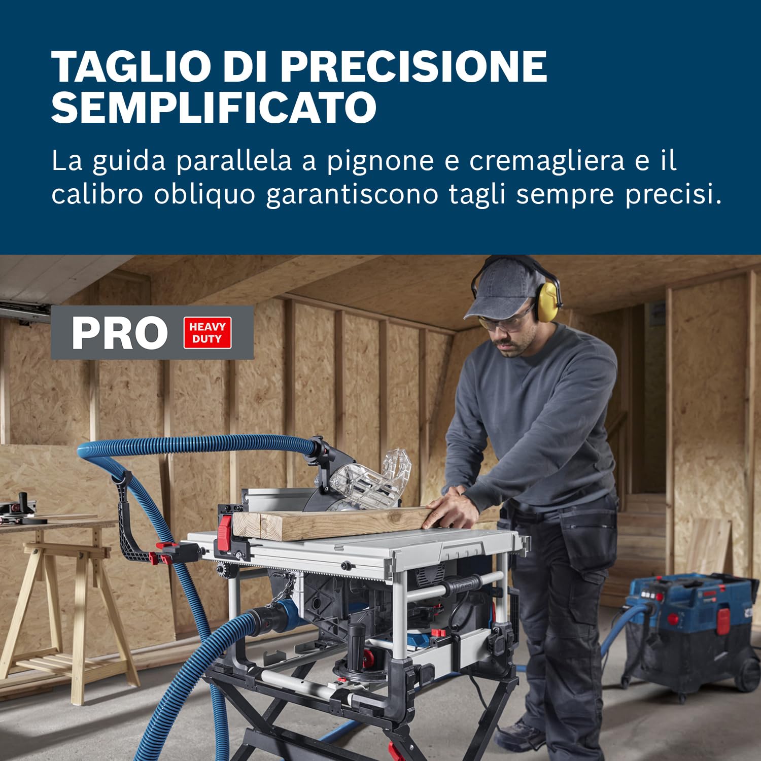 Bosch Professional Banco sega a filo GTS 70-216 (motore da 1.850 W, altezza di taglio 70 mm, capacità di taglio 635 mm)