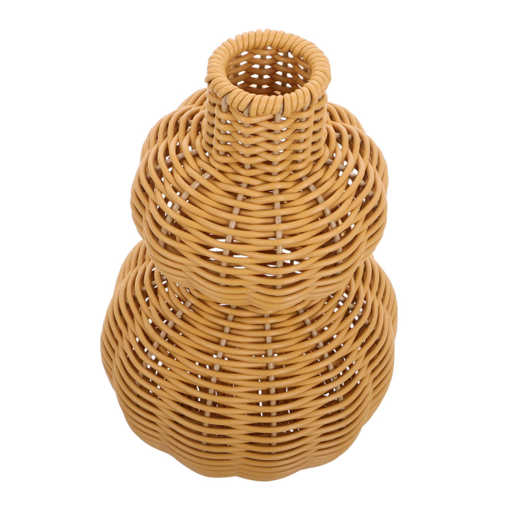 EXAOMBLE Jarrón Decorativo De Rattan Sintético para Flores Artificiales Diseño Vintage y Rústico para Decoración De Hogar y Oficina Centro De Mesa para Comedor o Eventos