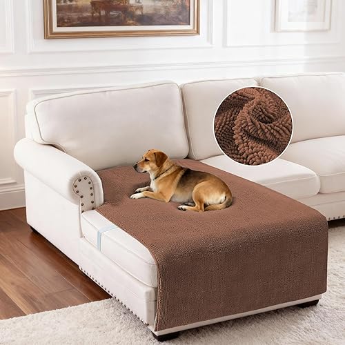 Miniatura 21 de Turquoize Funda de sofá de chenilla antideslizante para perros, funda gruesa y suave para sofá, fundas de cojín lavables para mascotas, protector de