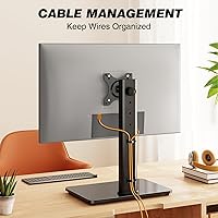 Vista 8 de Soporte VESA para monitor individual para pantallas de 13 a 32 pulgadas, elevador de monitor independiente con rotación de inclinación giratoria