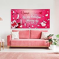 Vista 161 de Cartel de fondo personalizado para el día de San Valentín, decoración de San Valentín, letrero de vinilo con texto en inglés "Be My Valentine