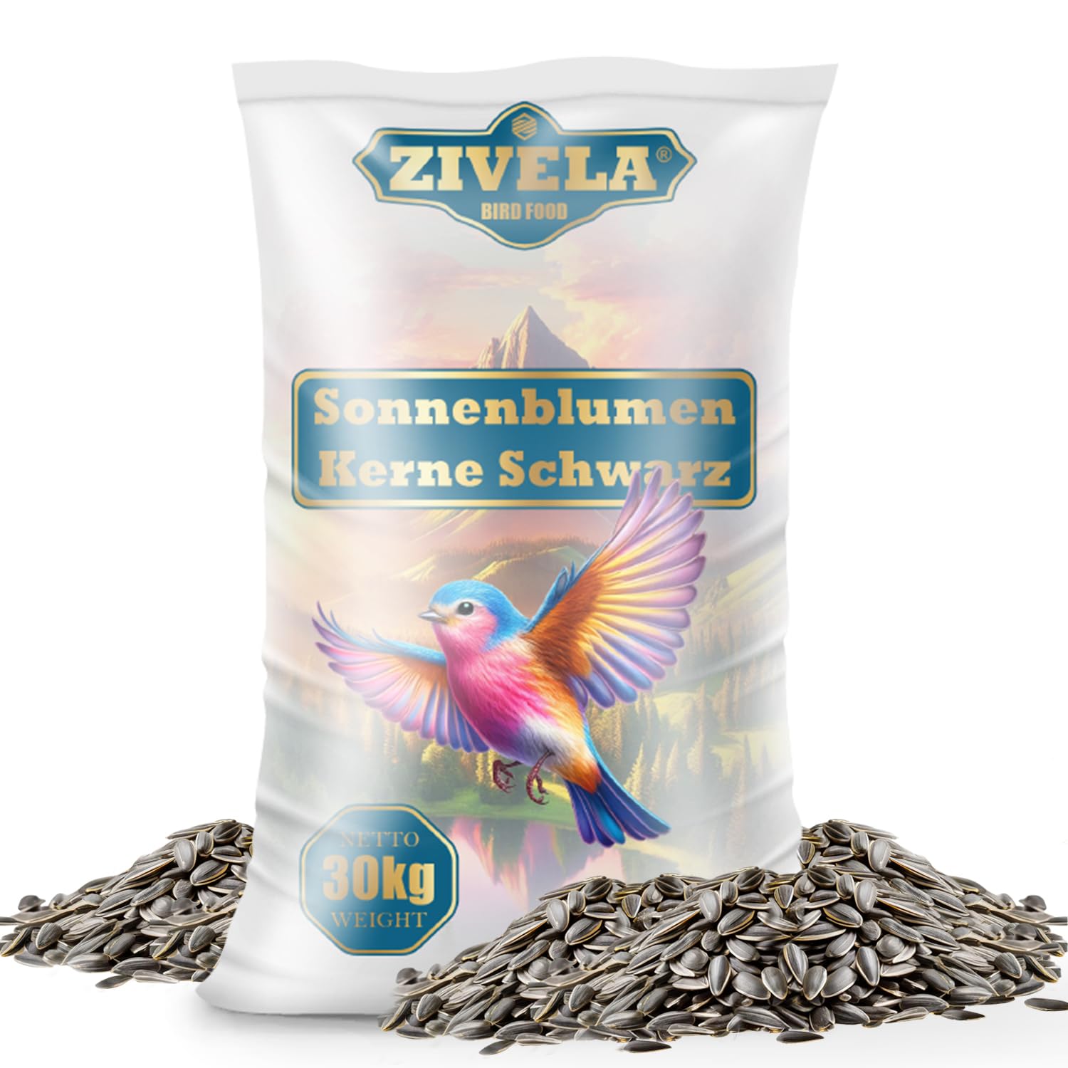 Semillas de Girasol Negras para pájaros 30kg, Rica en nutrientes y sabrosas para Tus Amigos emplumados | 30 kg de Semillas de Girasol Negras para Aves
