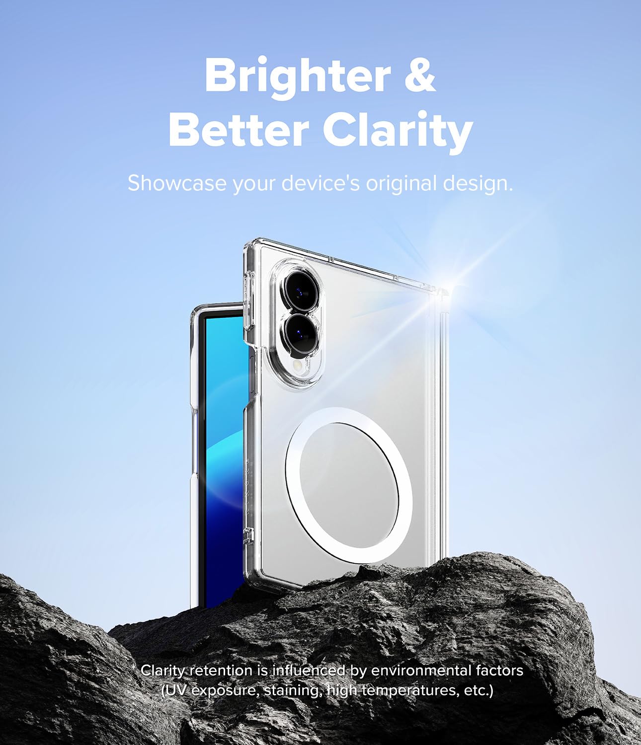 Ringke Fusion Flap Magnetic per Cover Samsung Galaxy Z Fold 8 - Clear | Compatibile con accessori magnetici, sottile, leggero, resistente ai graffi