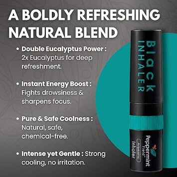 Peppermint Field Black - Powerful Herbal Inhaler - 6 Pack