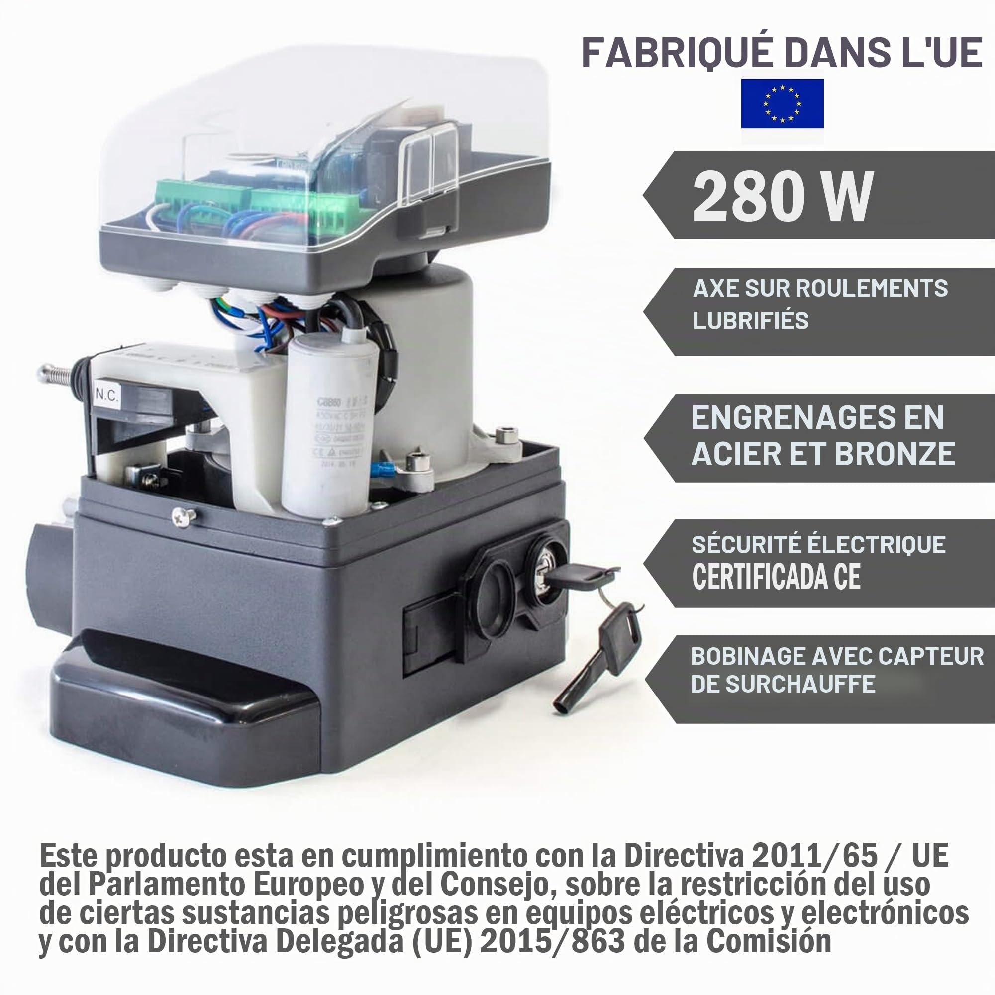 Kit complet Motorline Bravo 500 moteur coulissant professionne