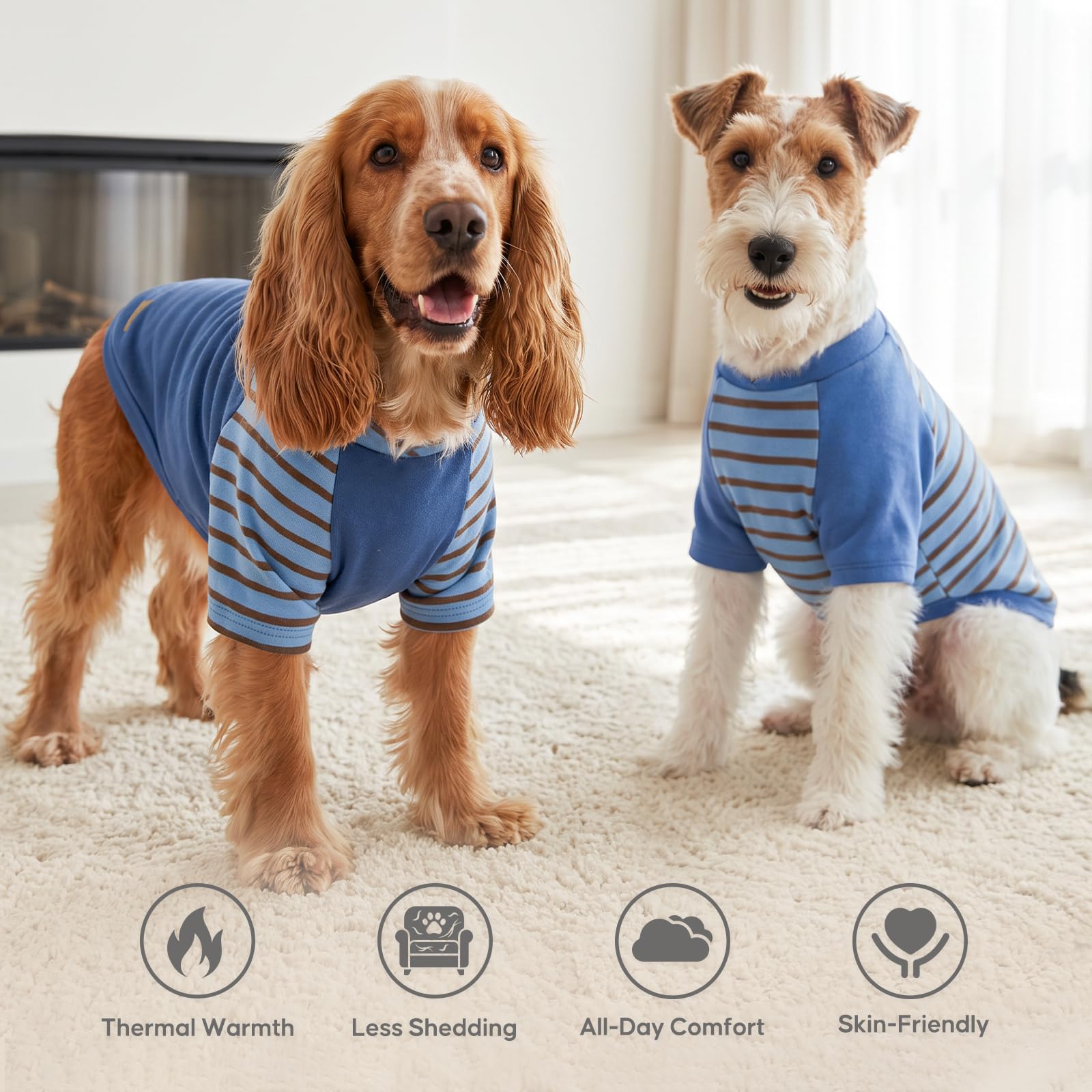 KYEESE Hundepullover, weiches Haustier-Sweatshirt, dehnbarer Pullover, Hundepullover für kleine, mittelgroße Hunde und Jungen, leichtes Fleece-Haustier-Shirt, Kleidung mit Ärmeln, Größe XL, 2 Stück