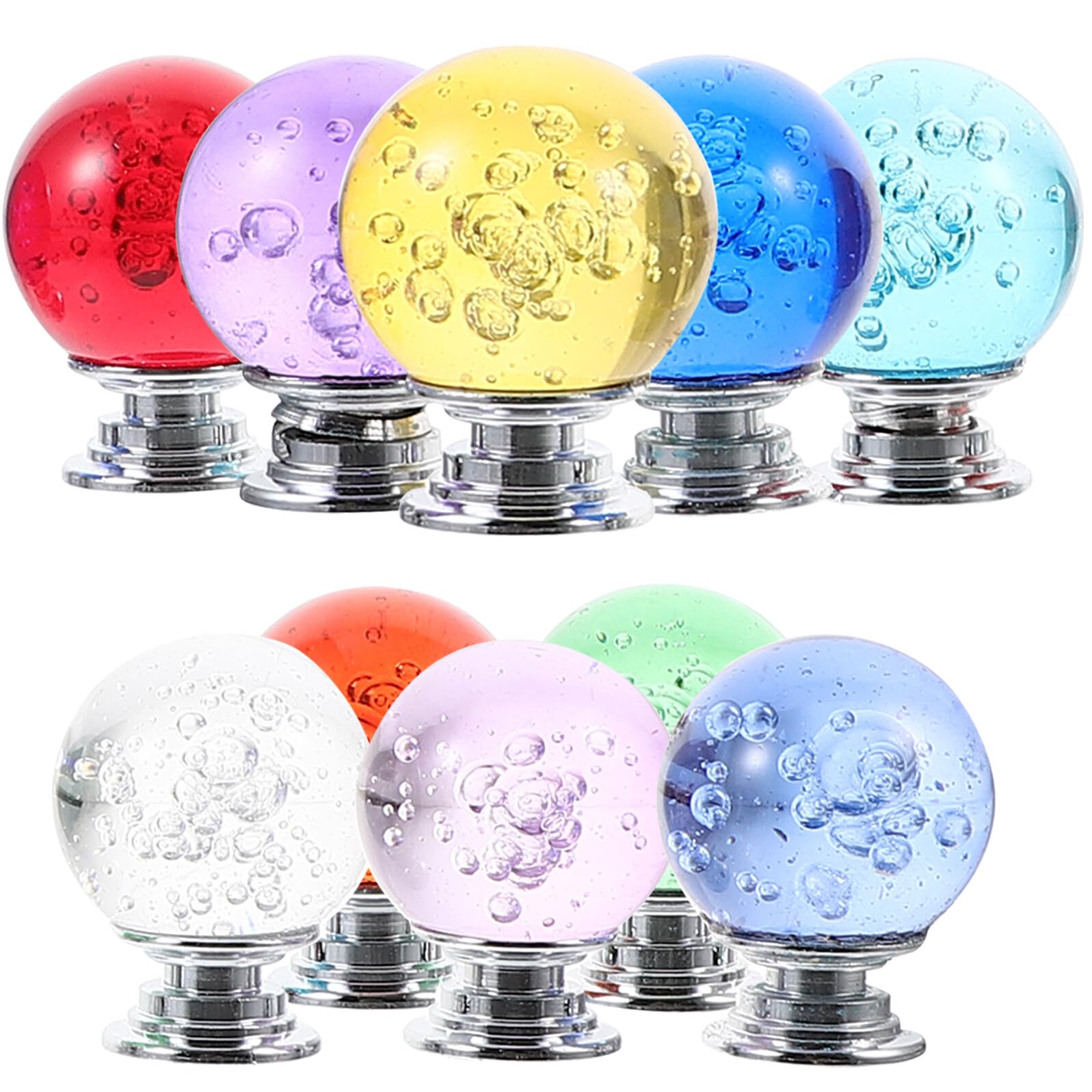 Poignées en cristal couleur bulle Mikikit : boutons de meuble haut de gamme au design solide