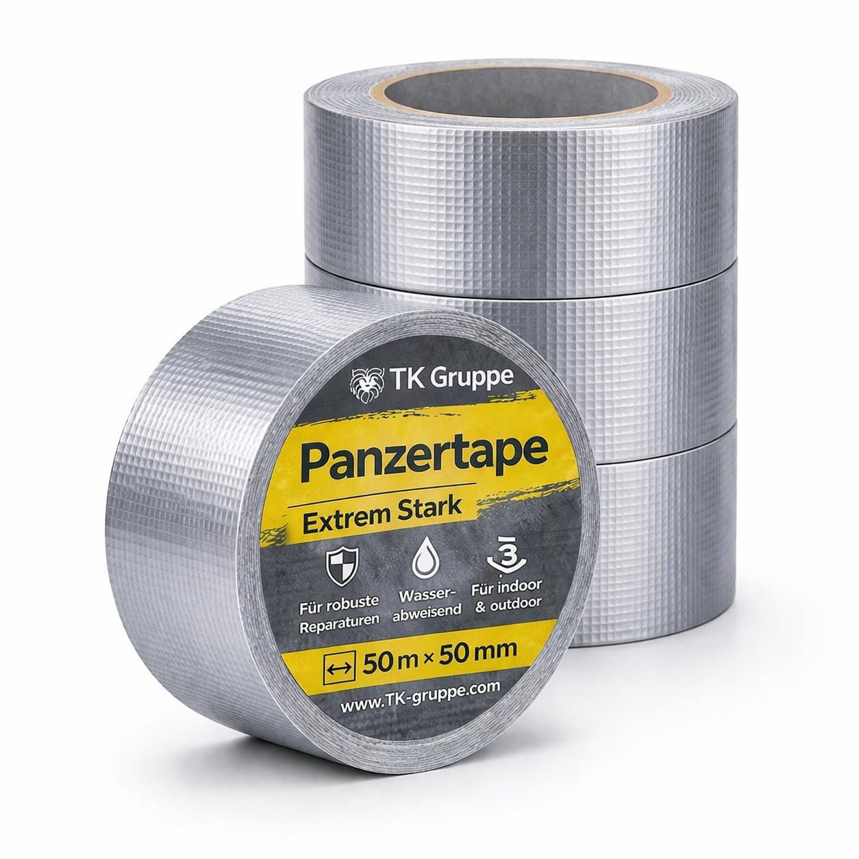 4x Gewebeklebeband Scorprotect® – Silbergrau, Panzertape 48 Mm X 50 M, Stark & Robust