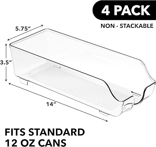 Miniatura 9 de SimpleHouseware - Organizador de latas delgadas para despensarefrigerador, transparente, juego de 2