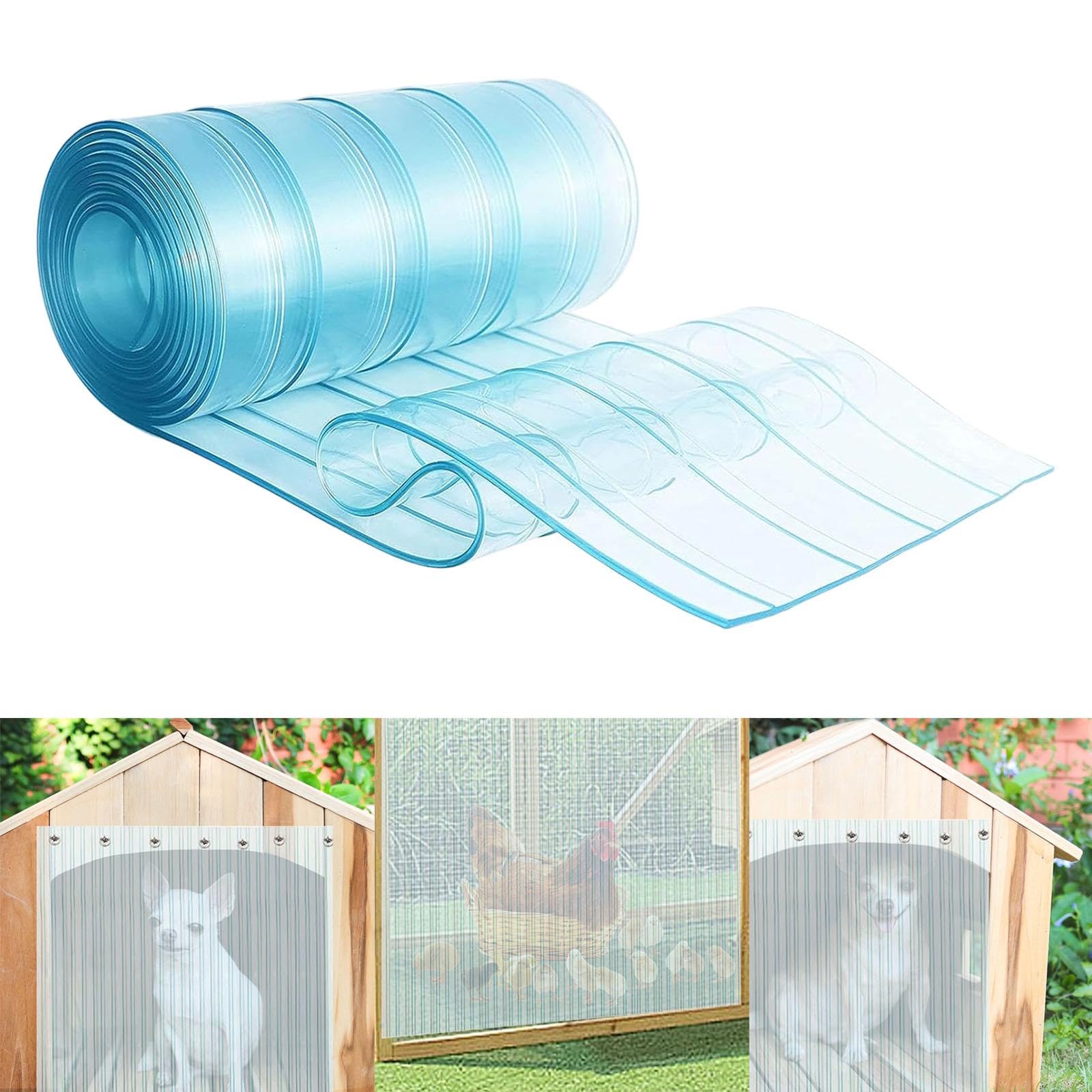 Tenda per Porta in PVC, Porta per Cani, per Animali Domestici, Supporto per Porte Fai da Te per Cani o Gatti, Ricambio Invernale, Lunghezza 2 m, Blu