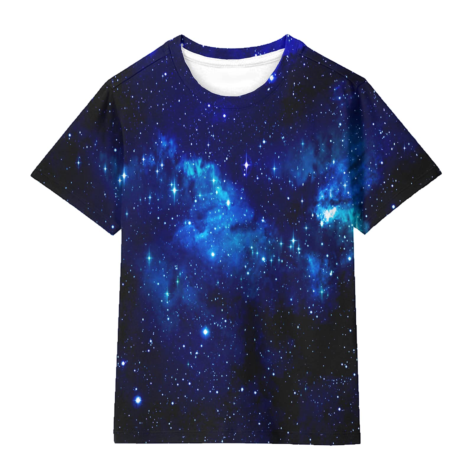 Asylvain Boys Girls Shirts Short Sleeve 3D Print Funny Colorful Tee Shirts for Kids Size 6-16