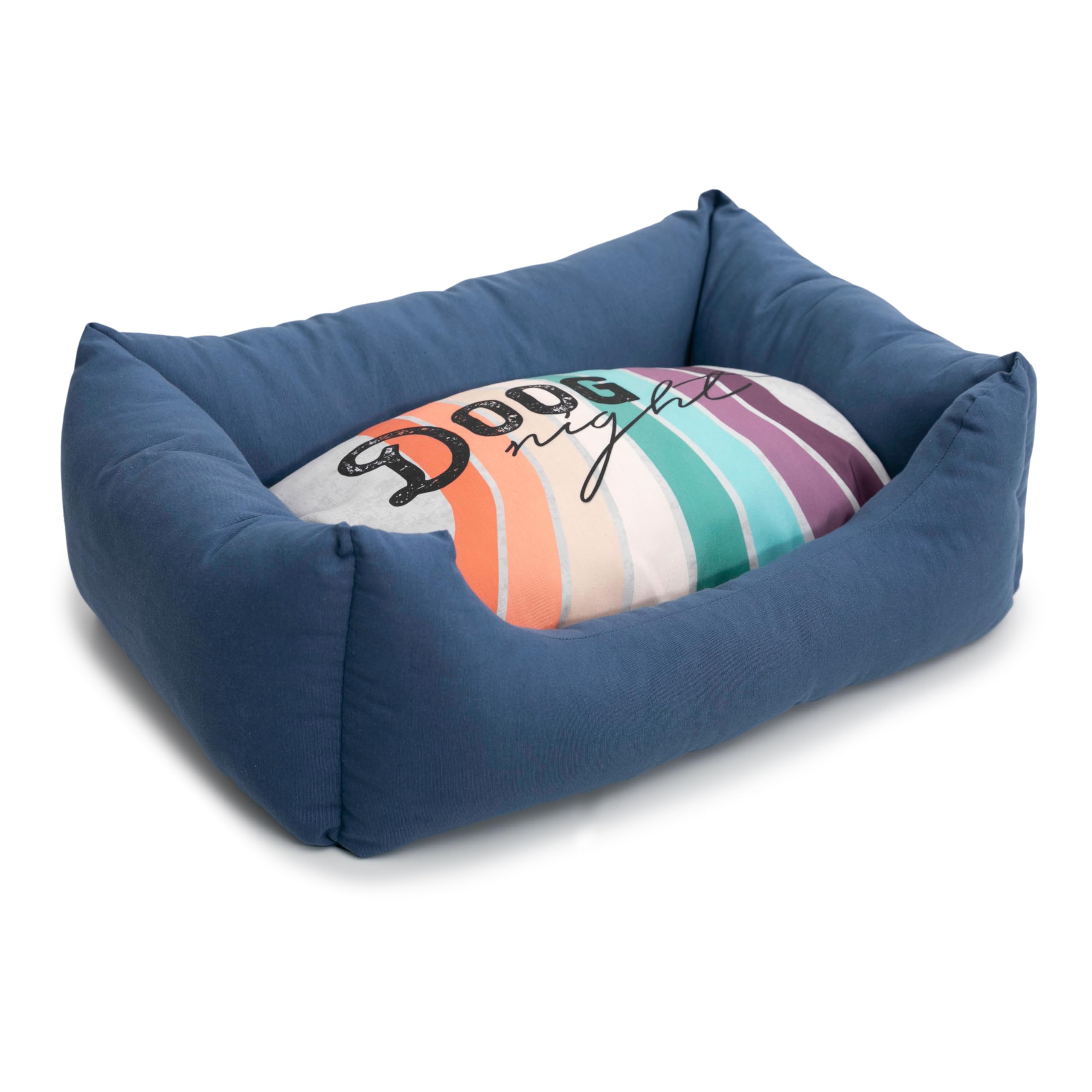 MAPUSTORE Cama para Perros. Sofá con Bordes Elevados.Cojín Tela Fresca de Algodón,Desmontable-Lavable de 61x48x19cm Suave,Cómodo y Acolchado Espuma de Poliéster.