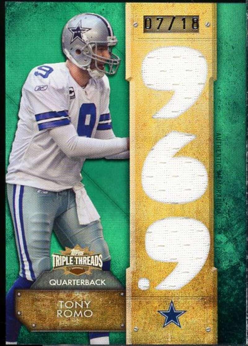 Tony Romo Card 2012 Topps Triple Threads Relic Emerald #TTR123 - Unsigned Football Cards