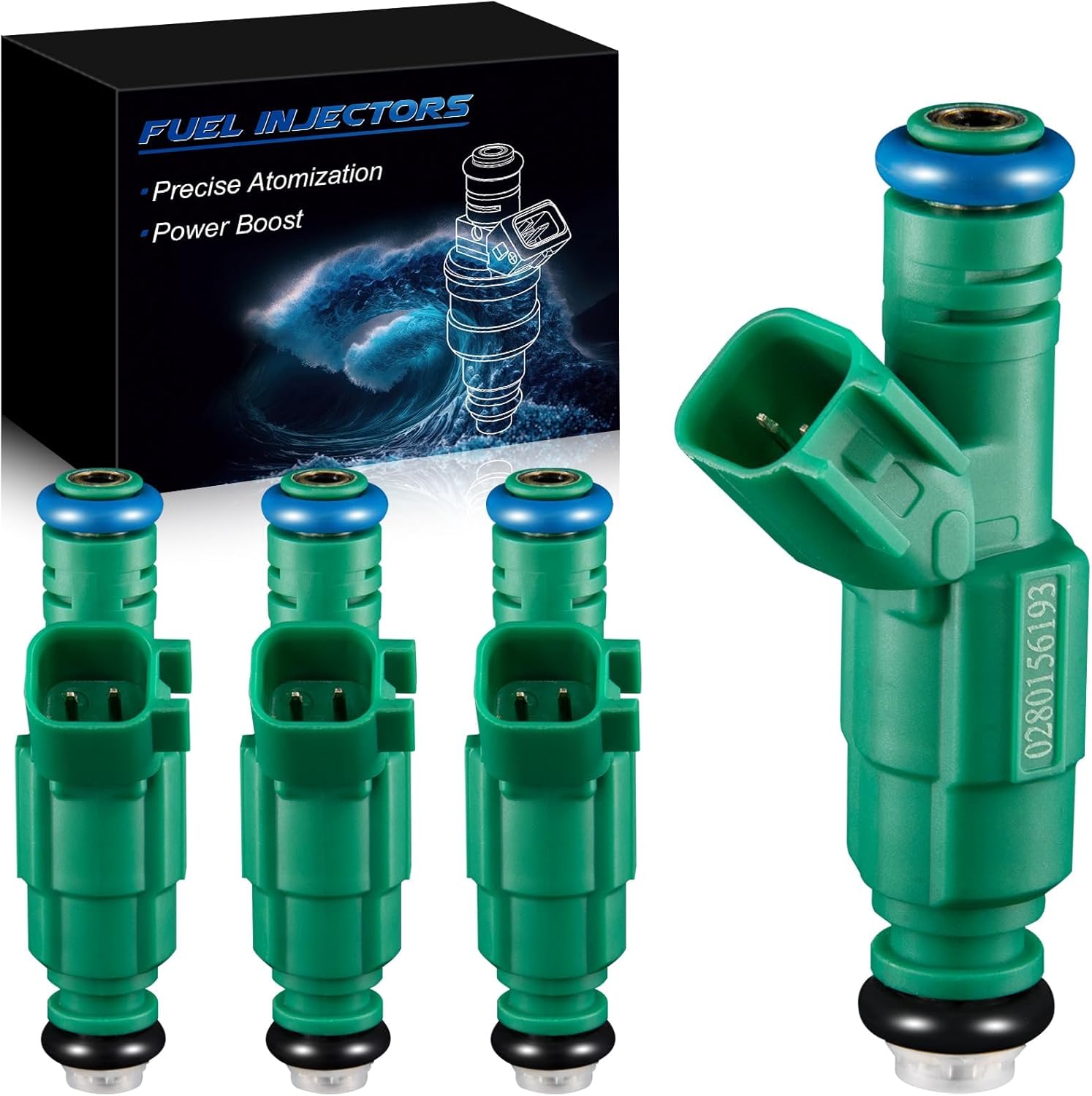 YZHIDIANF Upgraded Fuel Injectors 0280156193 High Performance Fits for:-Mazda 3 2.3L L4 2004-2005, for:-Mazda 5 2.3L L4 2006-2007, for:-Mazda 6 2.3L L4 2003-2005, 842-12320 84212320 (4 Pcs)