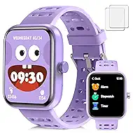 ENOMIR Kids Smart Watch for Boys Girls, Kids Watch with Health Monitor, Activities Track & Pedometer, Long-Lasting Digital Watches with Caring Reminders & Puzzle Games, Gifts for Child Teen-Purple