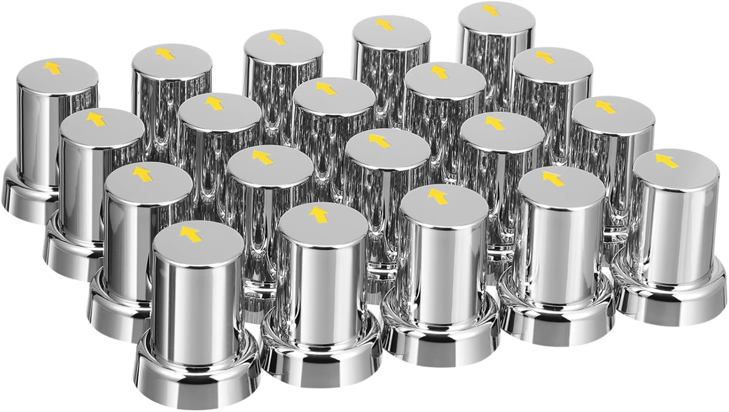 CHILDWEET 20pcs Chrome Wheel Nut Covers Caps for Trucks Trailers Bus Plastic Lug Screw Protectors Rust Resistant Car Exterior Accessories Secure Fitment Tool for Automotive Wheels