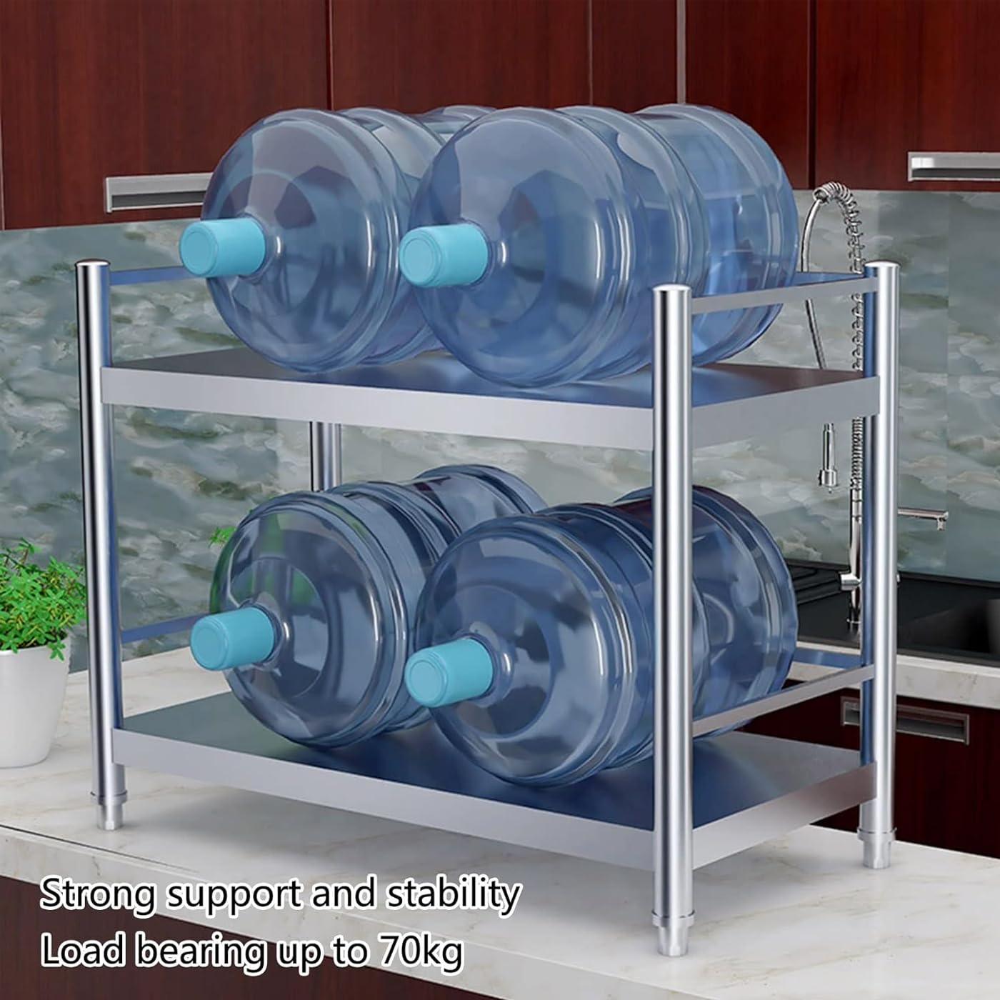 Mesa Acero Inoxidable Mesa De Trabajo Acero Inoxidable Muebles De Cocina para Exteriores Mesa De Trabajo con Barandilla EstanteríA para Cocina 2 Tiers H 95cm L80 x W35 cm