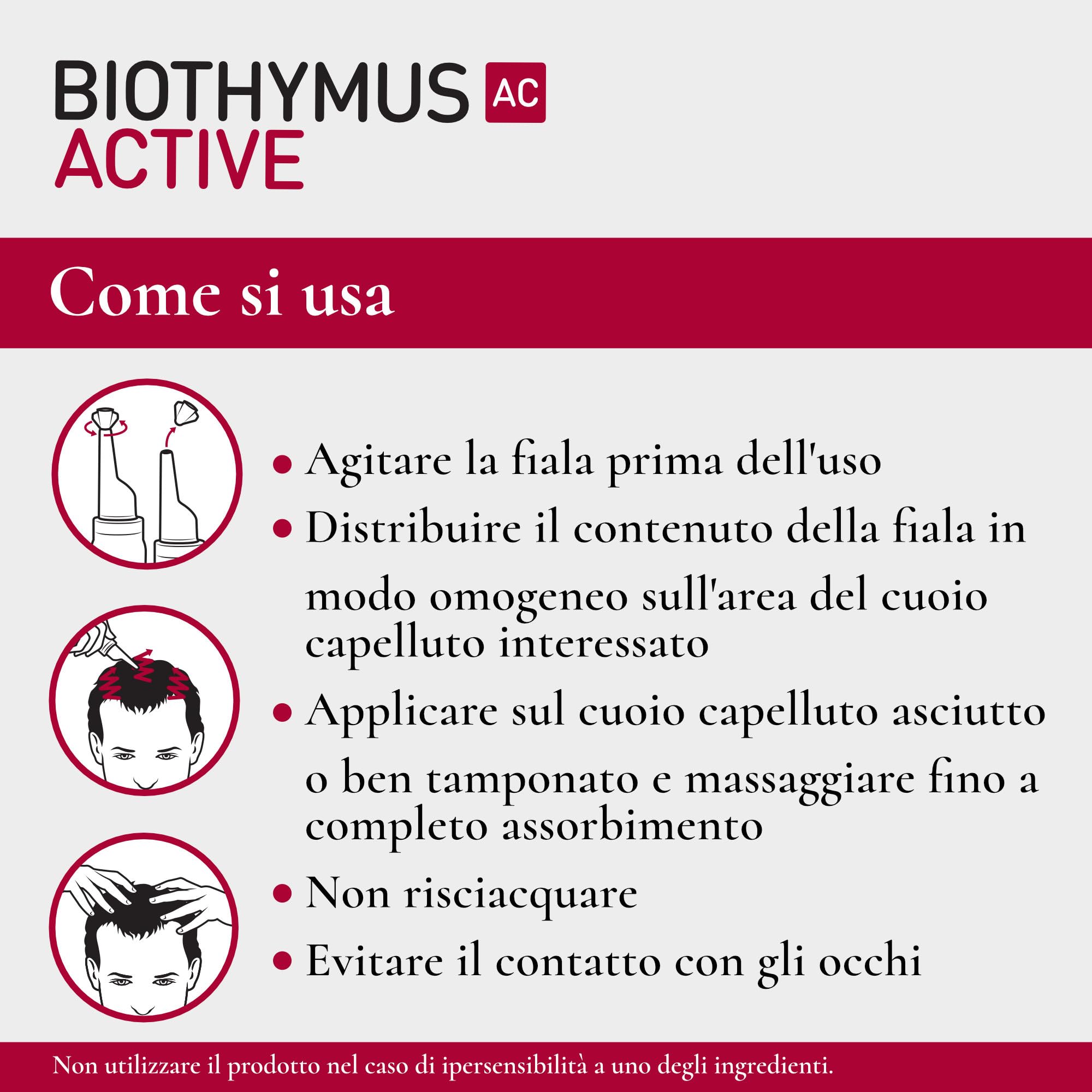 Biothymus Active Uomo, 20 Fiale Anticaduta Capelli Uomo, Trattamento Attivo con Formula Intensiva ad Azione Prolungata, 2 Mesi di Trattamento