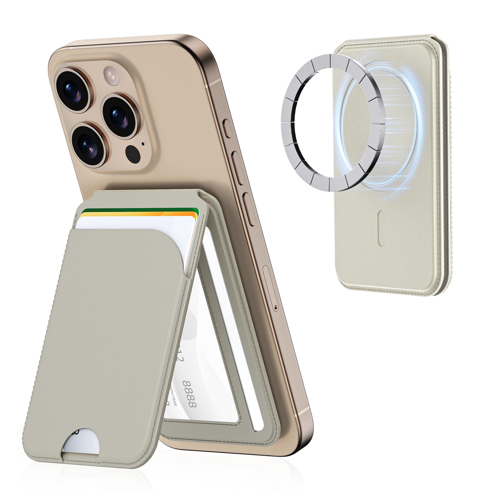 Ruiheshiyi Upgraded Magsafe Wallet Strong Magnetic Wallet for Men Women Adjustable Stand Card Holder [RFID Blocking] Durable PU Leather Magnetic Card